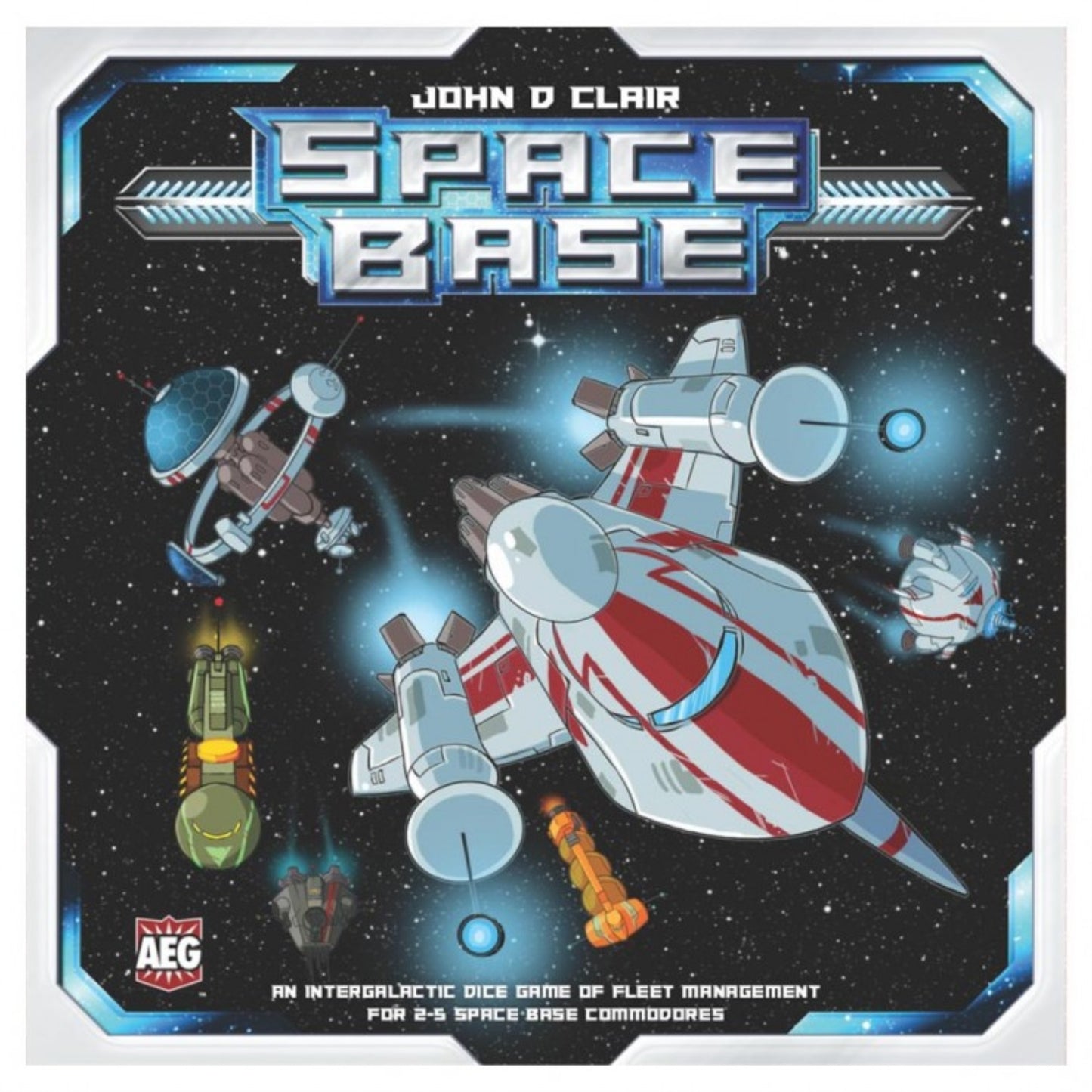 AEG Space Base Interactive Dice Game | Strategy & Luck | 2-5 Players | Ages 10+ | Blue and White | Model AEG7032