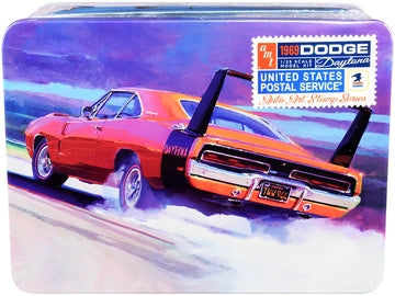 Skill 2 Model Kit 1969 Dodge Charger Daytona ''Usps'' (United States Postal Service) Themed Collectible Tin 1/25 Scale Model By 