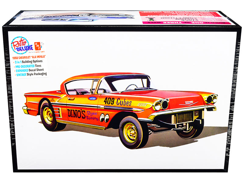 Skill 2 Model Kit 1958 Chevrolet Impala ''Ala-Impala'' 3-In-1 Kit 1/25 Scale Model By Amt