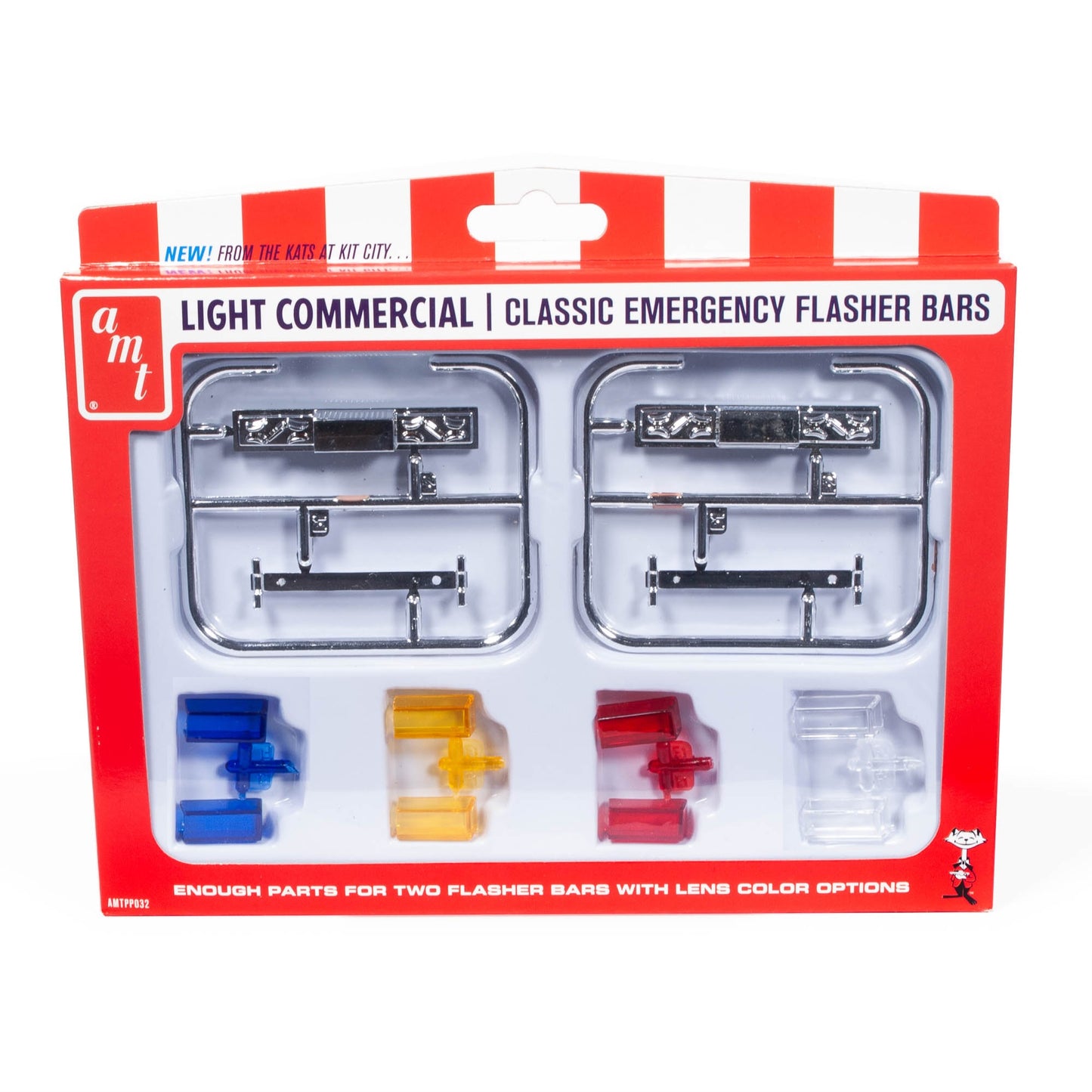 Skill 2 Model Kit Light Commercial Classic Emergency Flasher Bars Set of 10 pieces for 1/25 Scale Model by AMT