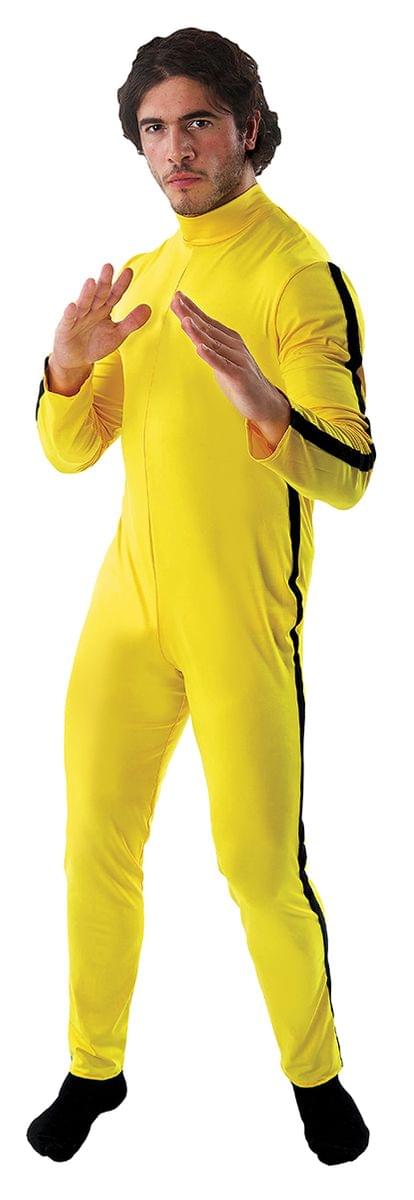 Martial Artist/ Bruce Lee Mens Costume Jumpsuit - Standard