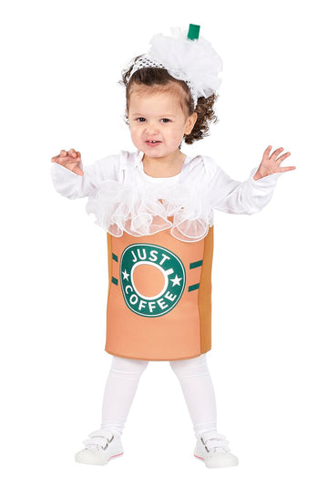 'Just Coffee'' Toddler Costume With Tunic & Headpiece | One Size | 12-18 Months
