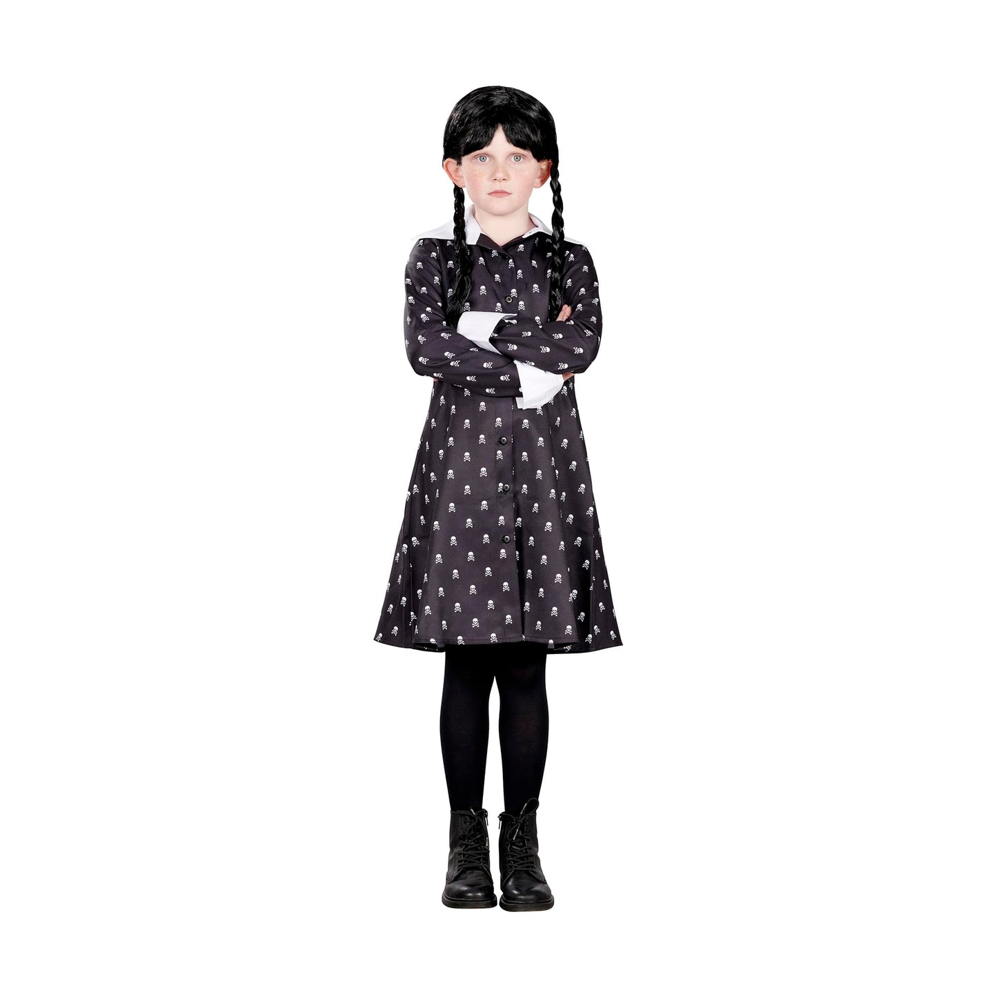 Toynk Wednesday Inspired Gothic Girl Skull Dress Child Costume | Small