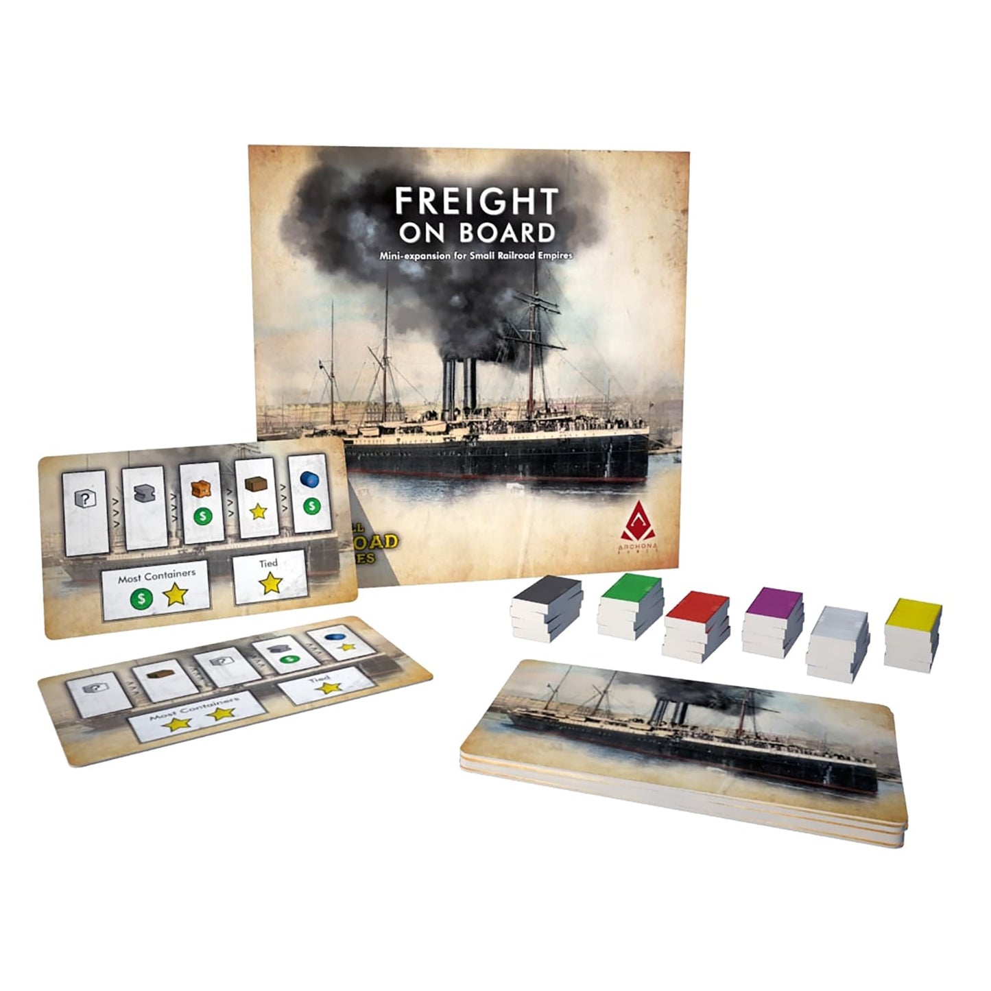 Archona Games: Small Railroad Empires: Freight On Board - Mini Expansion, Transportation Board Game, Set In The 19Th Century, Ages 13+, 1-5 Players