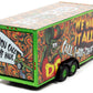 4-Wheel Enclosed Car Trailer Green With Graphics ''Rat Fink: We Haul It All!'' 1/64 Diecast Model By Auto World
