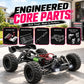 ZNLYRION RC Car Off-Road Monster 4WD Truck 2.4GHz 3-Speed Adjustable Remote Control Car with LED Headlights, All Terrain Big Tire Hobby RC Vehicle 2 Rechargeable Batteries RTR Toy for Adults Teens