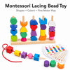 Wooden Children's colorful Color Sorting Toys, rainbow Sets of Columns, Shape Stringing Matching, Educational Building Blocks