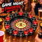 16 Shot Glass Roulette Drinking Game Set, Black Spinning Roulette Wheel Party Game with Numbered Glass Cups, Fun Tabletop Game for Game Night, Bar, Birthday, Holiday Party & Adult Gift