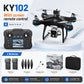 ZNLYRION Brushless Drone KY102 With Screen Remote 360 Obstacle Avoidance HD Dual Camera Optical Flow Hover Color LED Light RC Aerial Quadcopter