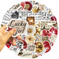 50/100PCS Gold&Red Y2k Stickers Lucky Girls DIY Stickers Scrapbooking Phone Luggage Skateboard Waterproof Coquette PVC Decals
