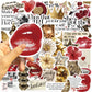 50/100PCS Gold&Red Y2k Stickers Lucky Girls DIY Stickers Scrapbooking Phone Luggage Skateboard Waterproof Coquette PVC Decals