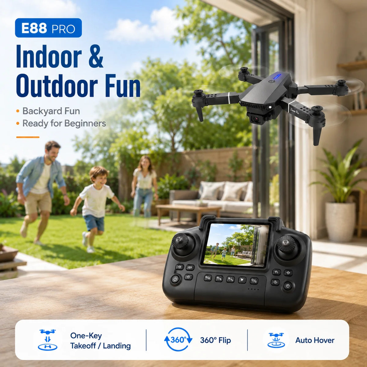 ZNLYRION 480PFoldable FPV Drone with Screen Remote Dual Camera Altitude Hold Headless Model LED Night Light
