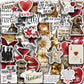 50/100PCS Gold&Red Y2k Stickers Lucky Girls DIY Stickers Scrapbooking Phone Luggage Skateboard Waterproof Coquette PVC Decals