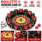 16 Shot Glass Roulette Drinking Game Set, Black Spinning Roulette Wheel Party Game with Numbered Glass Cups, Fun Tabletop Game for Game Night, Bar, Birthday, Holiday Party & Adult Gift