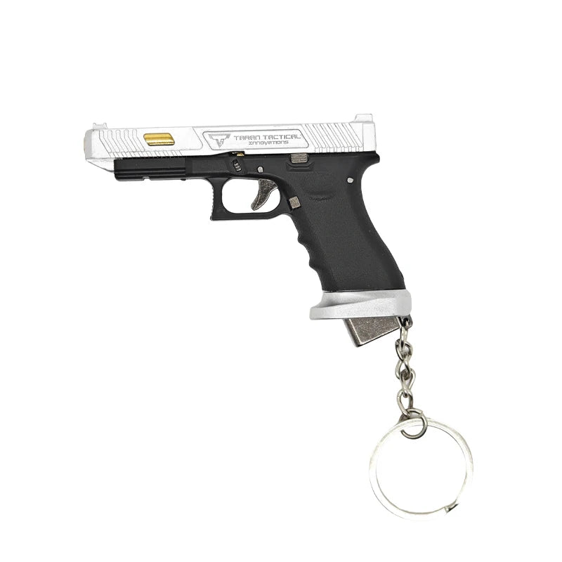New 2025 G34 Black Silver Tactical Alloy Mini Pistol Keychain 1:3 Scale Shell Ejection Free Assembly Mini Gun Fidget Toy