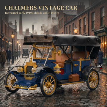 JMBricklayer 1226PCS LED Vintage Classic Car Building Blocks Set Retro Automobile Model Kit Antique Vehicle for Adults Collectible DIY Display Gift Car Enthusiasts Collectors Home Office Decor Birthday Fathers Day 1910s Mecha