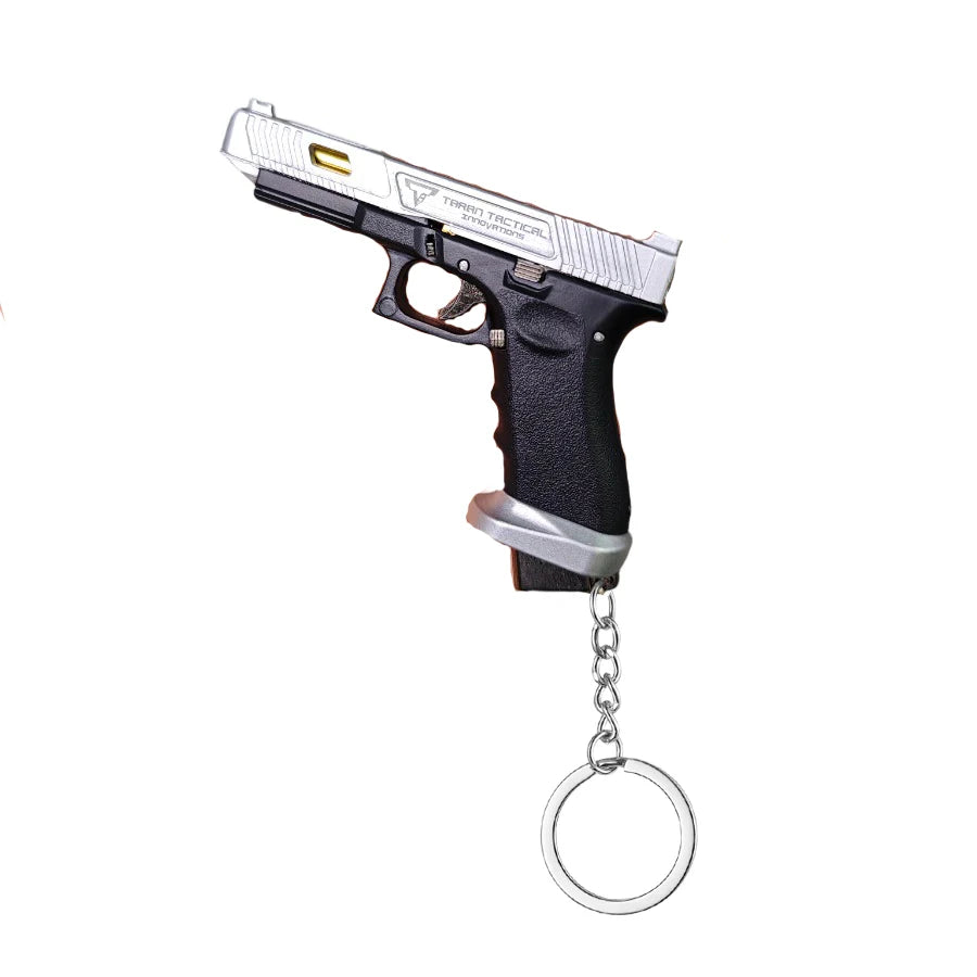 New 2025 G34 Black Silver Tactical Alloy Mini Pistol Keychain 1:3 Scale Shell Ejection Free Assembly Mini Gun Fidget Toy