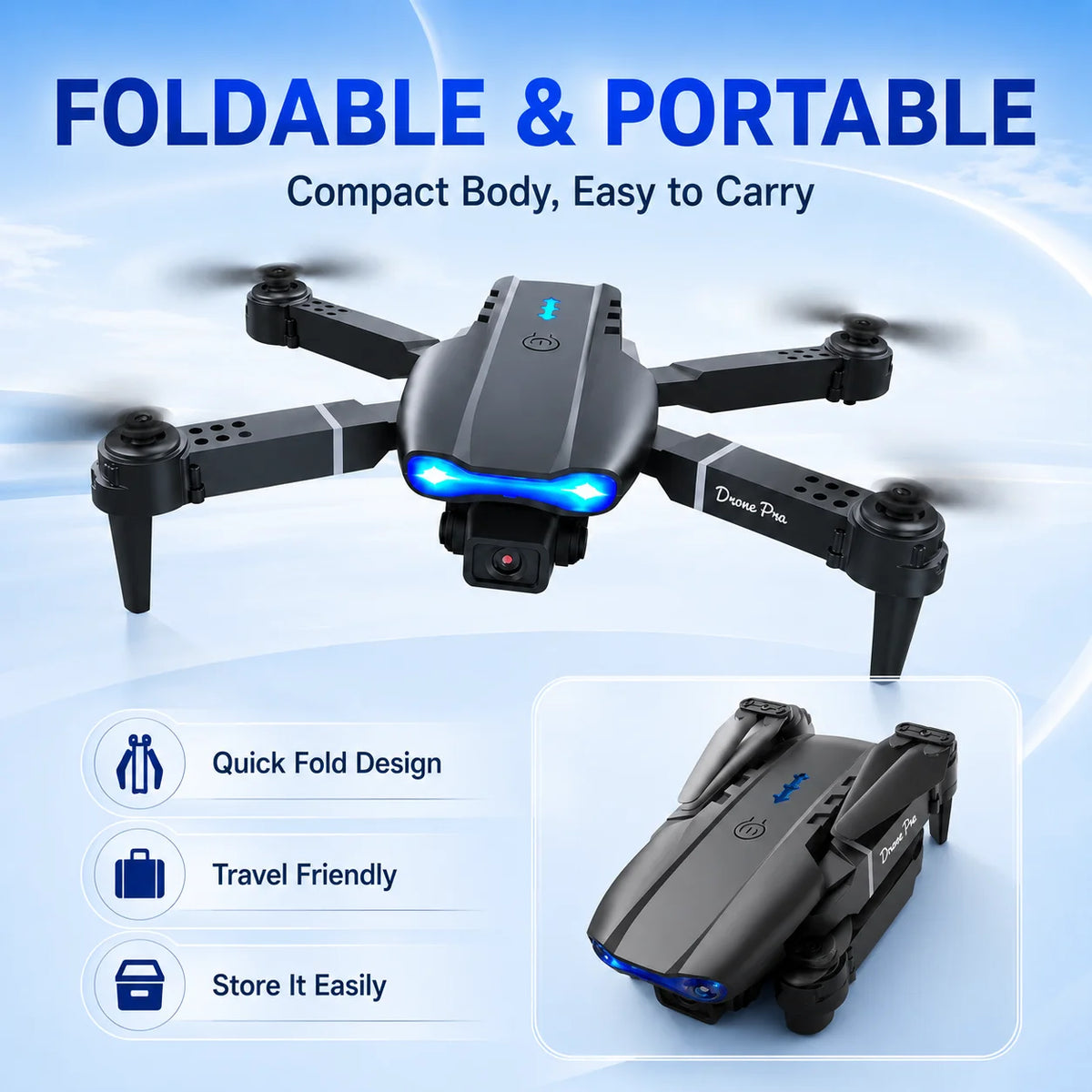 ZNLYRION FPV Drone Dual Camera Optical Flow Hover Foldable RC Quadcopter APP Path Flight Beginner Drone Toy