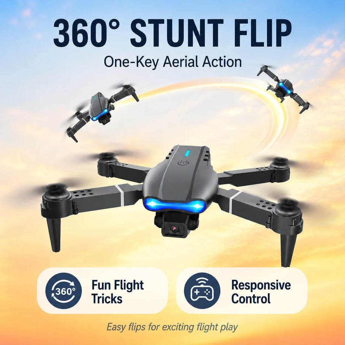 ZNLYRION FPV Drone Dual Camera Optical Flow Hover Foldable RC Quadcopter APP Path Flight Beginner Drone Toy