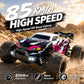 ZNLYRION RC Car Off-Road Monster 4WD Truck 2.4GHz 3-Speed Adjustable Remote Control Car with LED Headlights, All Terrain Big Tire Hobby RC Vehicle 2 Rechargeable Batteries RTR Toy for Adults Teens