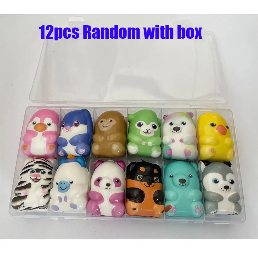 6/12PCS for Kids Adult Mini Kawaii Cute Stress Relief Squeeze Toys Random Slow Rising Squishies Toy Carnival Goodie Bag Stuffers