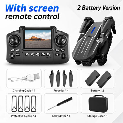 ZNLYRION RC Drone with HD Dual Camera 2.4Ghz  Altitude Hold Path Planning Flight 3-Speed Adjustable Foldable Drone Toy