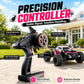 ZNLYRION RC Car Off-Road Monster 4WD Truck 2.4GHz 3-Speed Adjustable Remote Control Car with LED Headlights, All Terrain Big Tire Hobby RC Vehicle 2 Rechargeable Batteries RTR Toy for Adults Teens