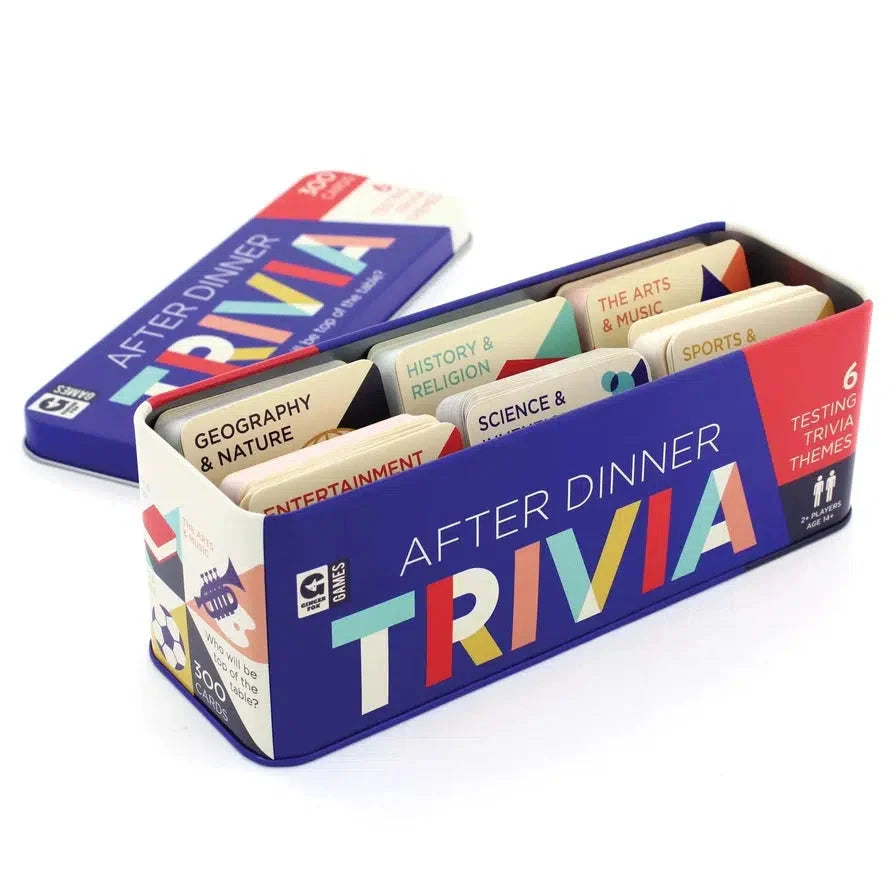 After Dinner Trivia Card Game in Tin Ginger Fox