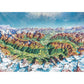 Alpine Mountain World Map Art 2000 Piece Jigsaw Puzzle Heye