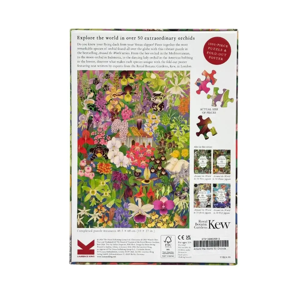 Around the World in 50 Orchids 1000 Piece Jigsaw Puzzle Laurence King