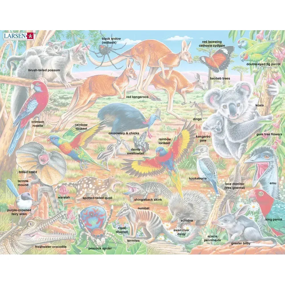 Australian Wildlife 60 Piece Tray Jigsaw Puzzle Larsen