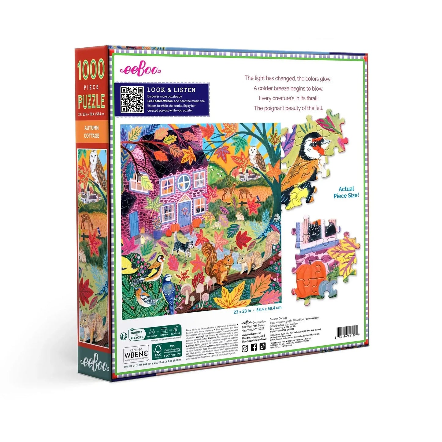 Autumn Cottage 1000 Piece Jigsaw Puzzle eeBoo