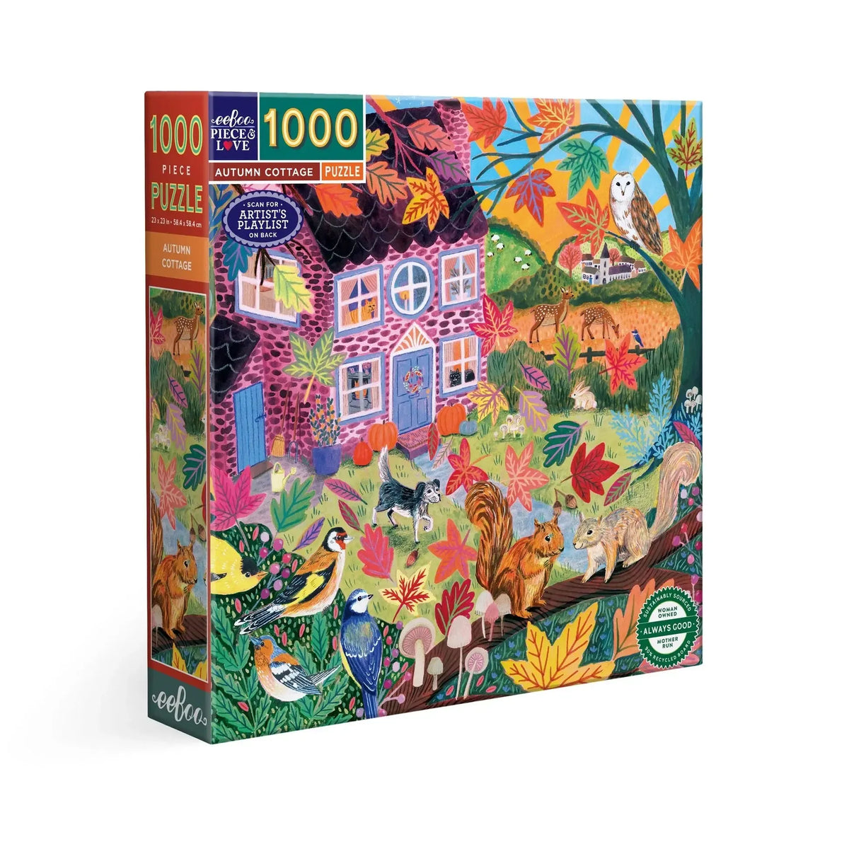 Autumn Cottage 1000 Piece Jigsaw Puzzle eeBoo