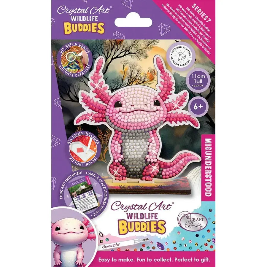 Axolotl Misunderstood Crystal Art Buddies Kit Craft Buddy