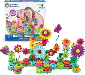 Blooming Garden Gear Builder STEM Construction Set 116 Piece Flower Building Toy for Kids Ages 4+ Creative Engineering Learning Kit
