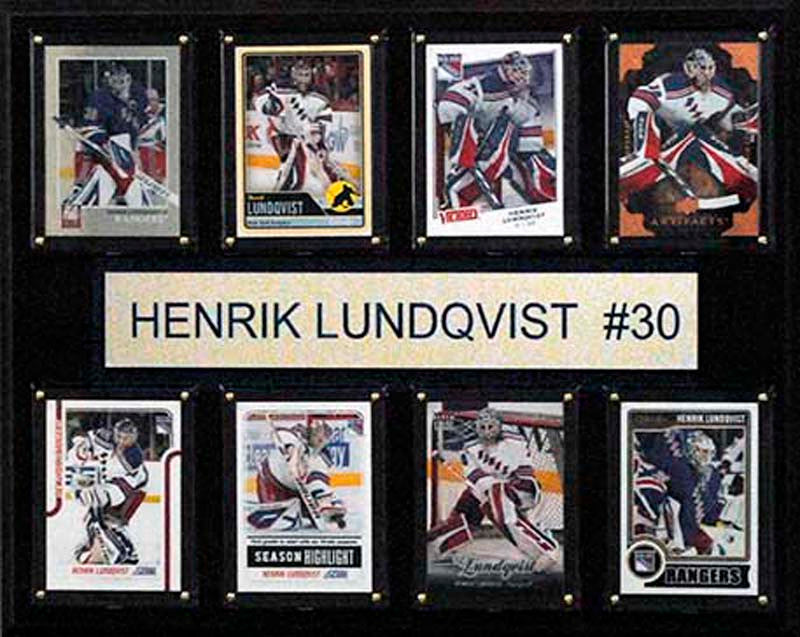 NHL 12x15 Henrik Lundqvist New York Rangers 8Card Plaque