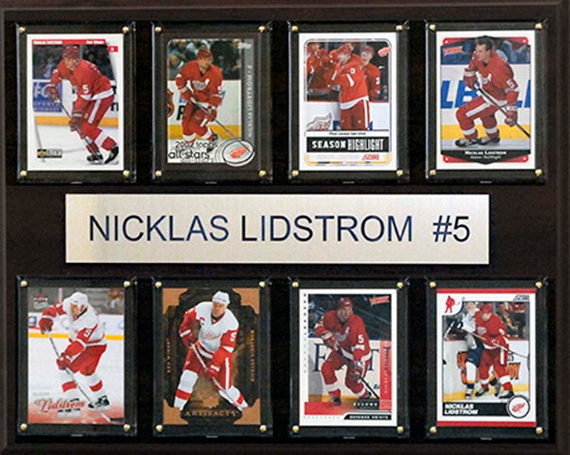 NHL 12x15 Nicklas Lidstrom Detroit Red Wings 8Card Plaque