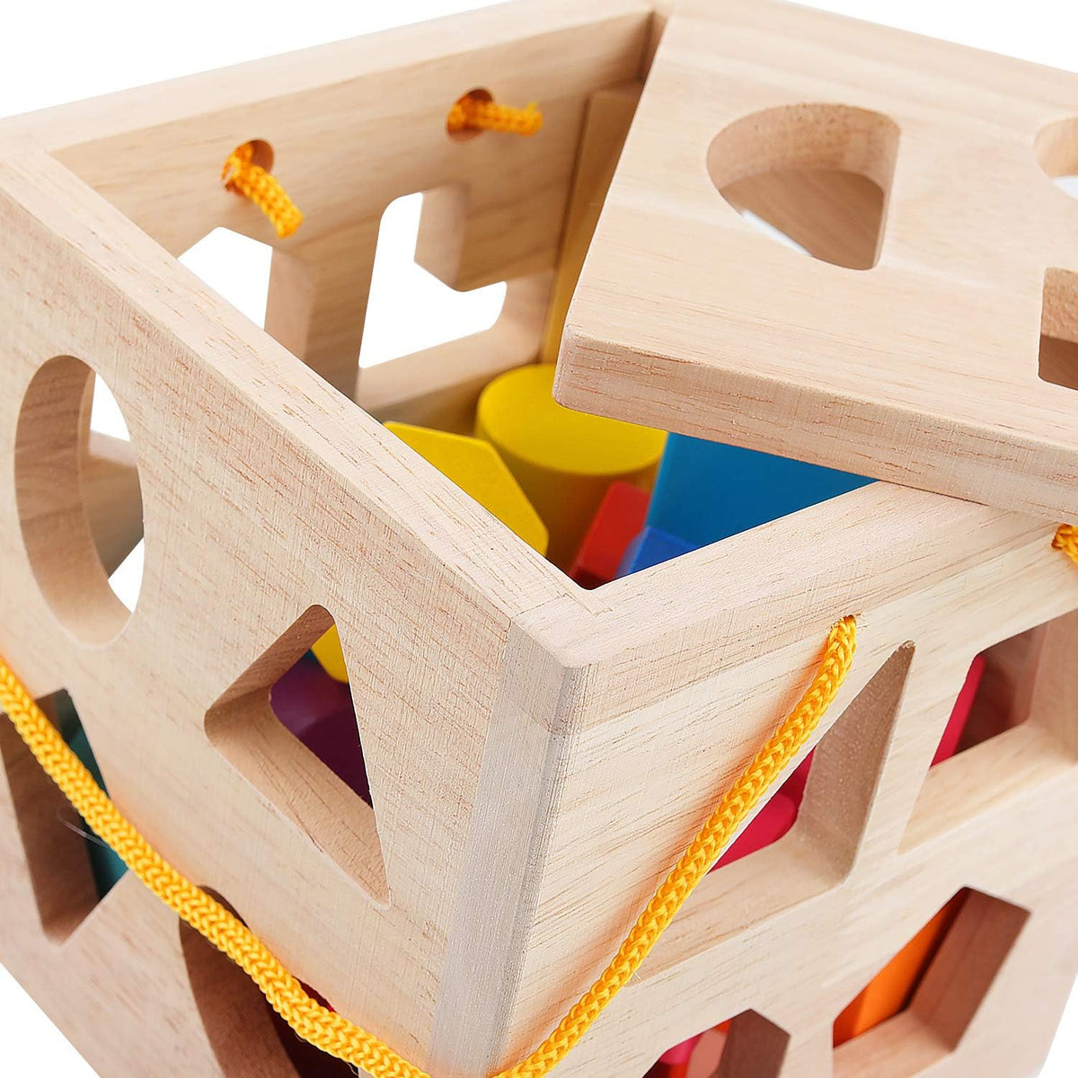 Drop Match Learn Wooden Shape Sorter for Toddlers Ages 2+