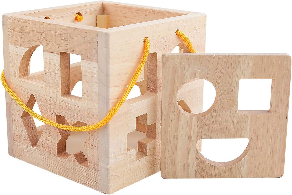 Drop Match Learn Wooden Shape Sorter for Toddlers Ages 2+