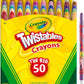 Twist Color Create Mini Crayons for Kids Ages 3+ 50 Pack