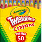 Twist Color Create Mini Crayons for Kids Ages 3+ 50 Pack