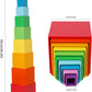 Rainbow Stacking Boxes Montessori Toy for Toddlers Ages 2+