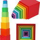 Rainbow Stacking Boxes Montessori Toy for Toddlers Ages 2+