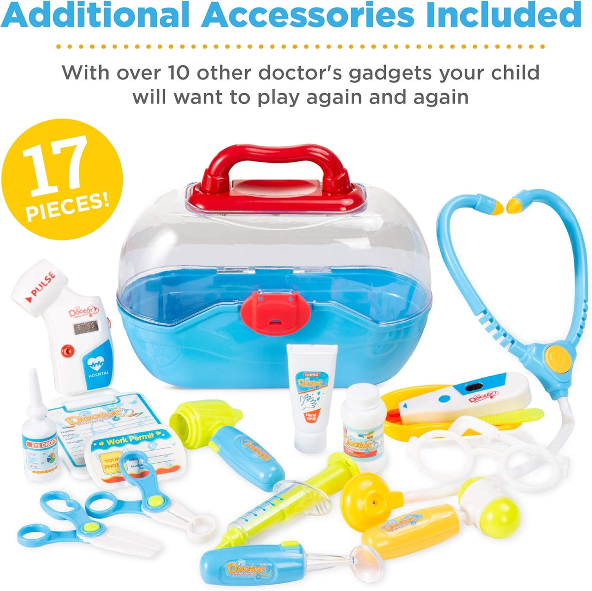 Future Little Doctors Medical Adventure Station with 17 Piece Doctor Kit for Kids Ages 3 and Up