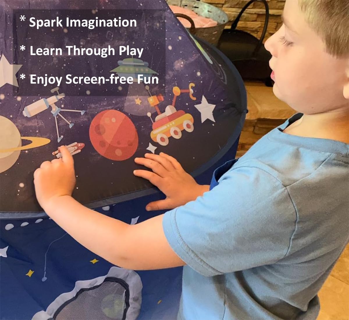 Blast Off to Adventure Rocket Ship Play Tent for Kids Indoor Outdoor Space Playhouse Ages 2+