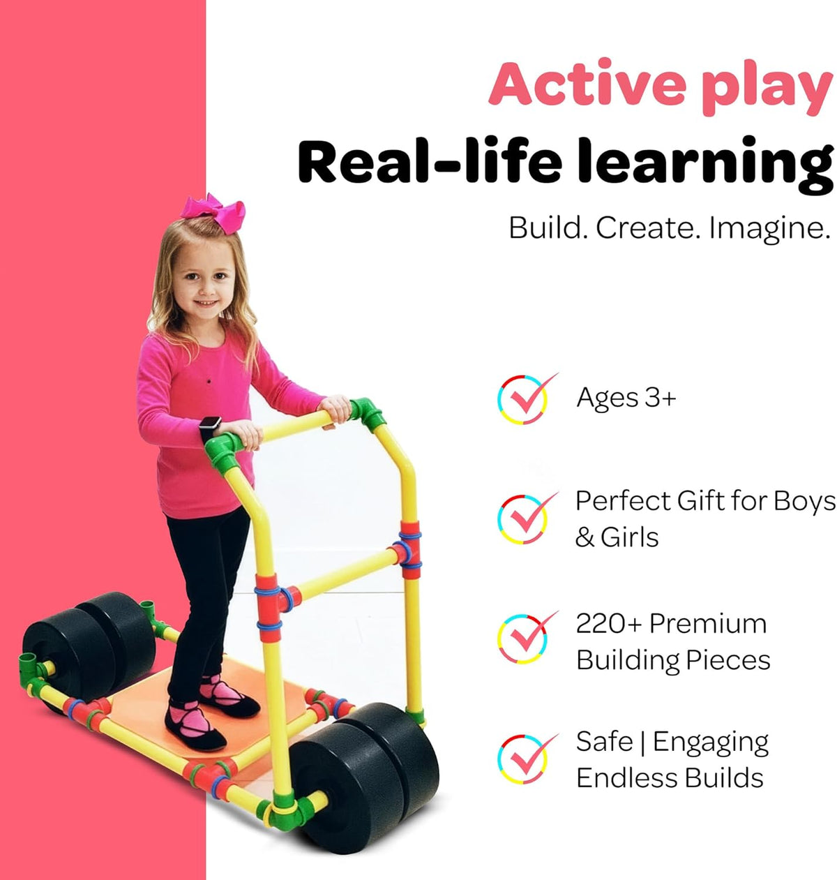 Build Dream Forts STEM Life Size Construction Set with 220 Pieces