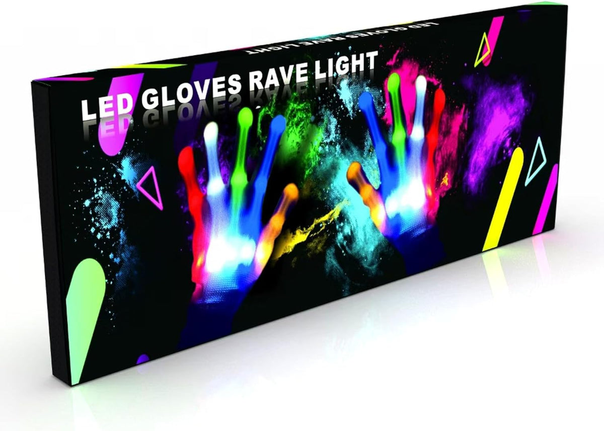 LED Finger Gloves for Kids with 6 Flashing Light Modes for Dance Costume and Party Fun