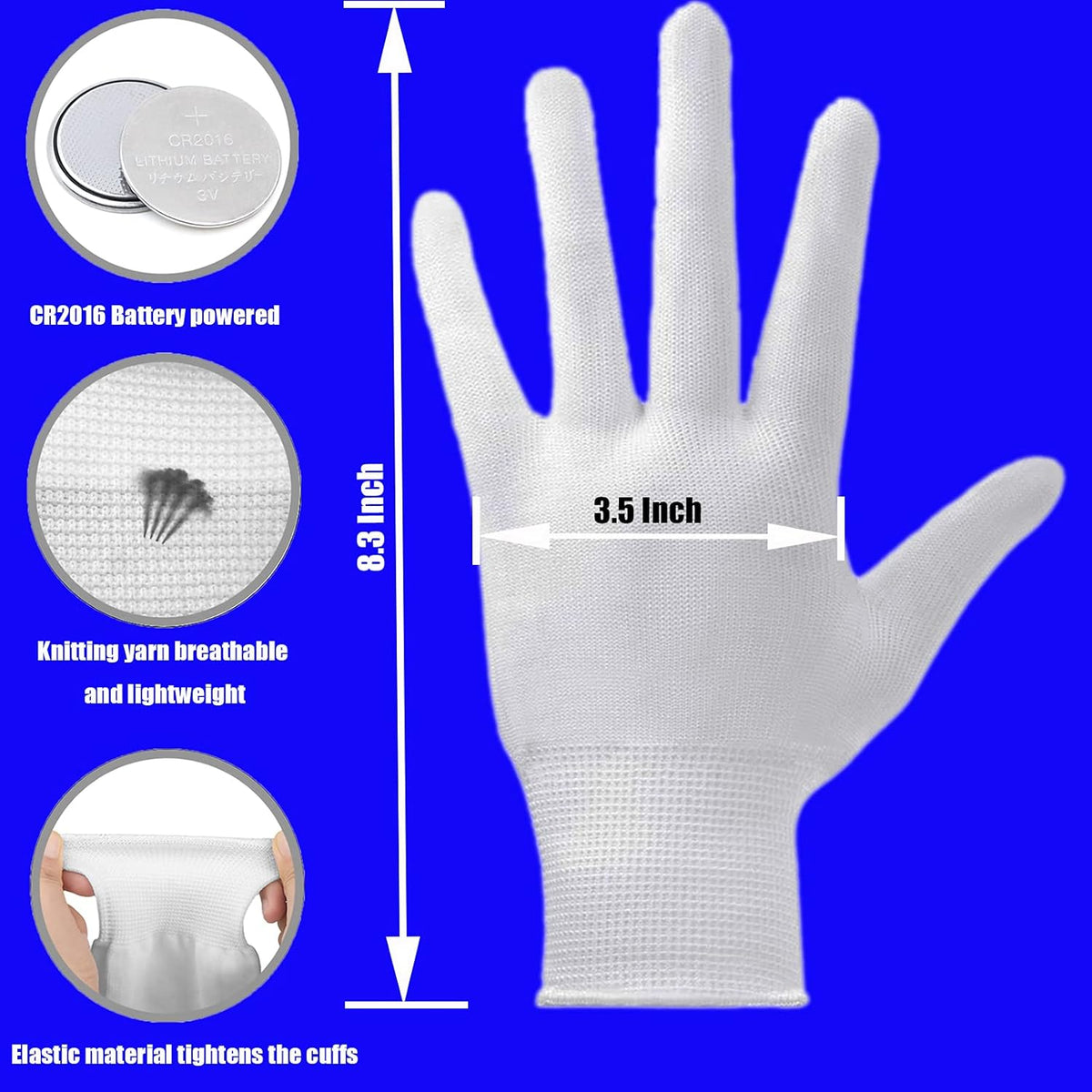 LED Finger Gloves for Kids with 6 Flashing Light Modes for Dance Costume and Party Fun