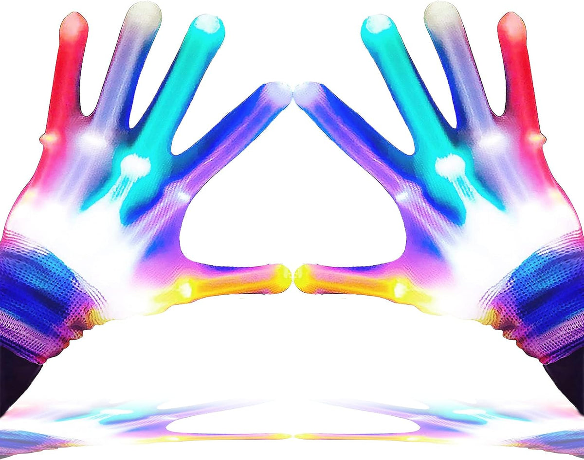 LED Finger Gloves for Kids with 6 Flashing Light Modes for Dance Costume and Party Fun