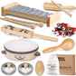 Little Music Makers Wooden Instrument Set for Toddlers Ages 3+ Montessori Musical Toys with Storage Bag